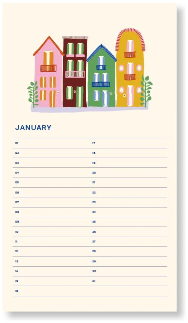 Birthday Calender - Flowers - القرطاسية