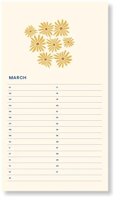 Birthday Calender - Sun Pink - القرطاسية