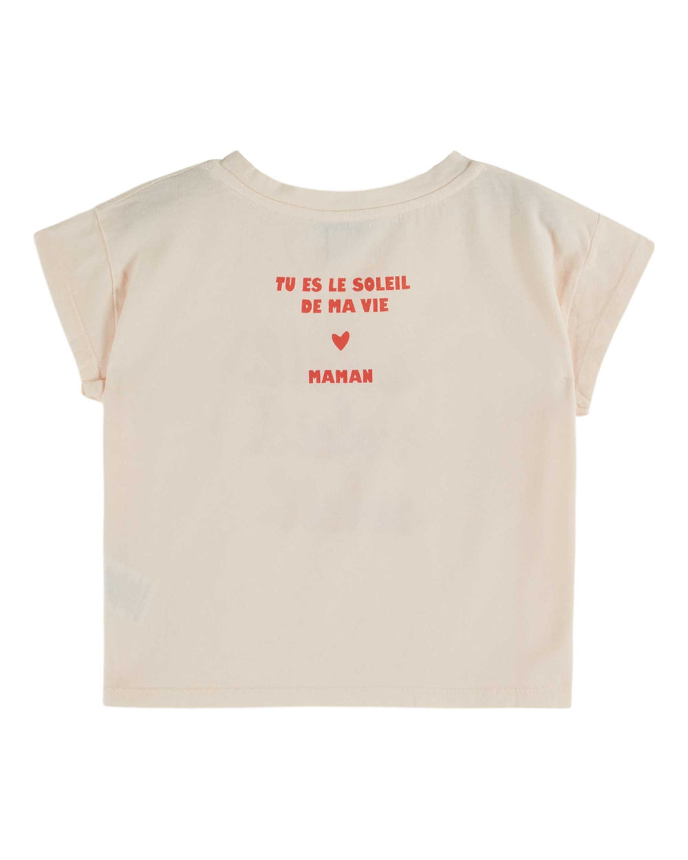 Girls printed cotton t-shirt in cream with soleil graphic