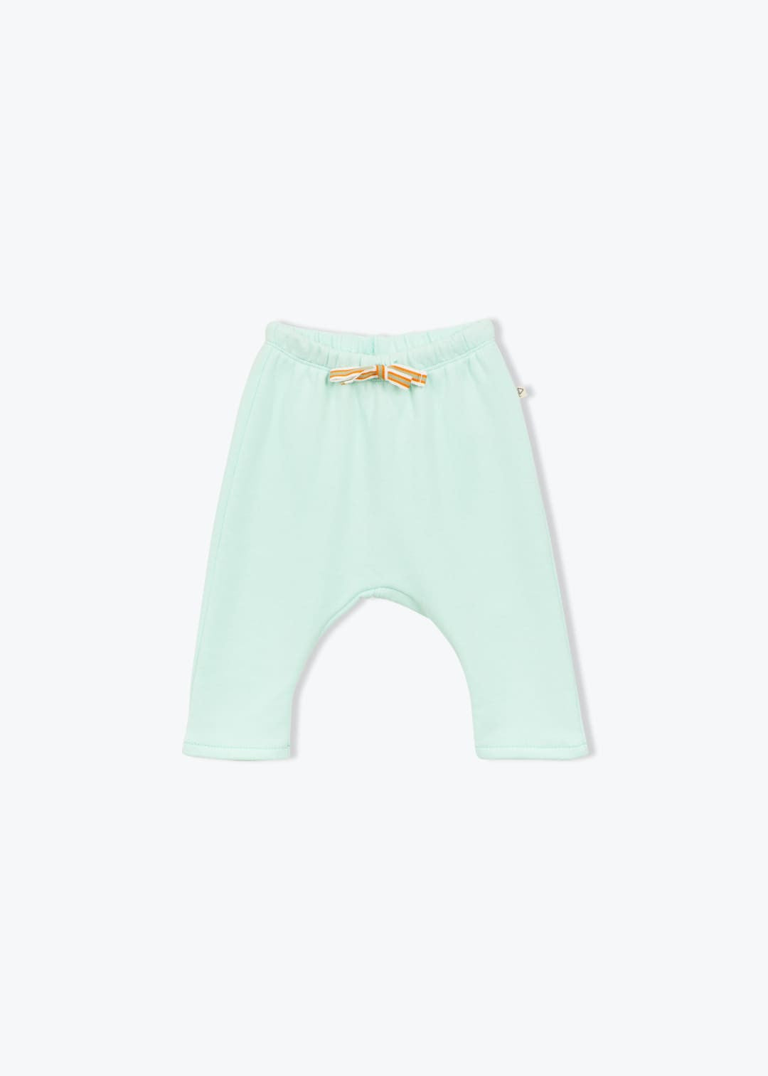 baby sarouel pants in soft organic cotton terry fabric in light blue