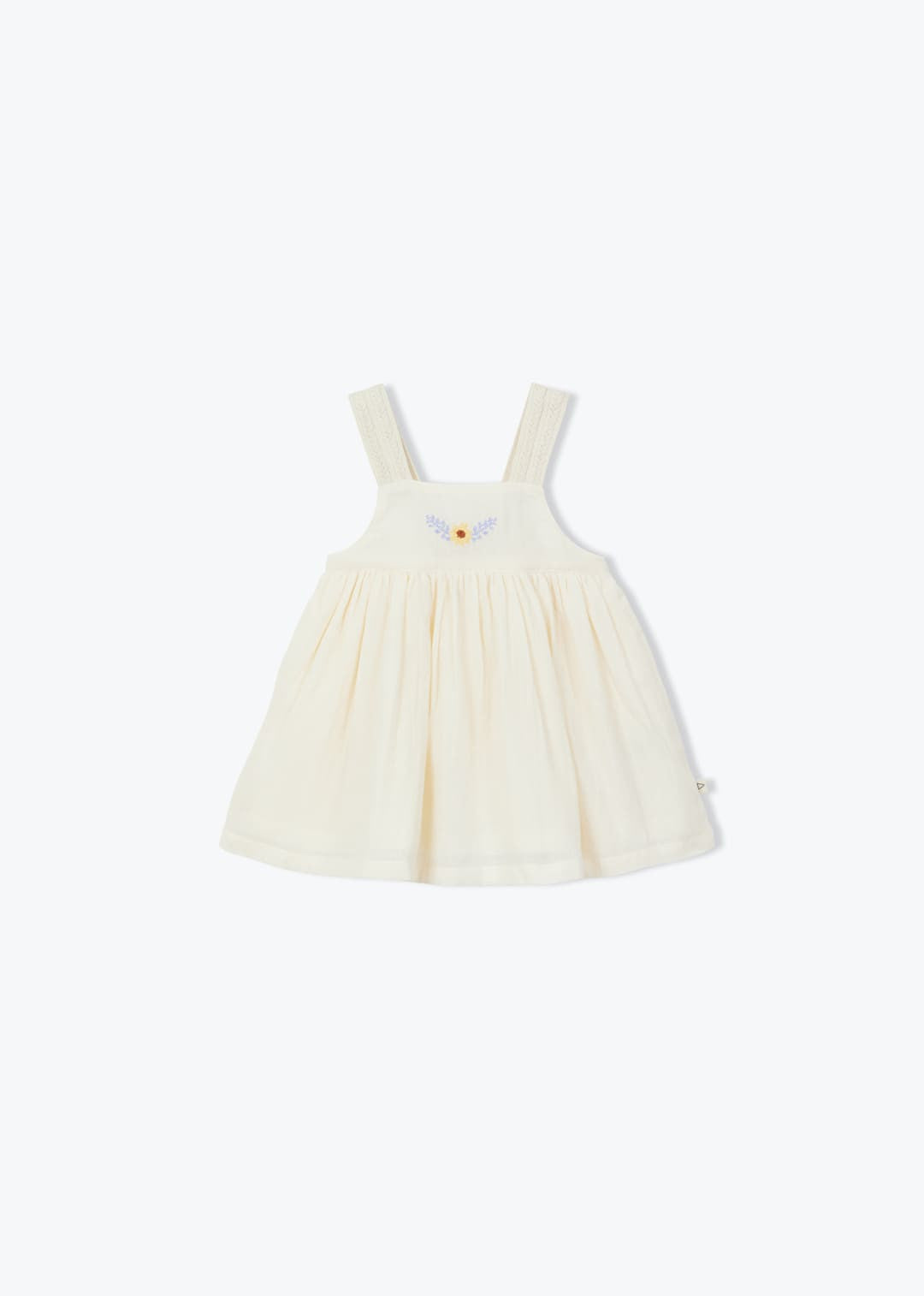 baby girl embroidered strap dress in organic cotton