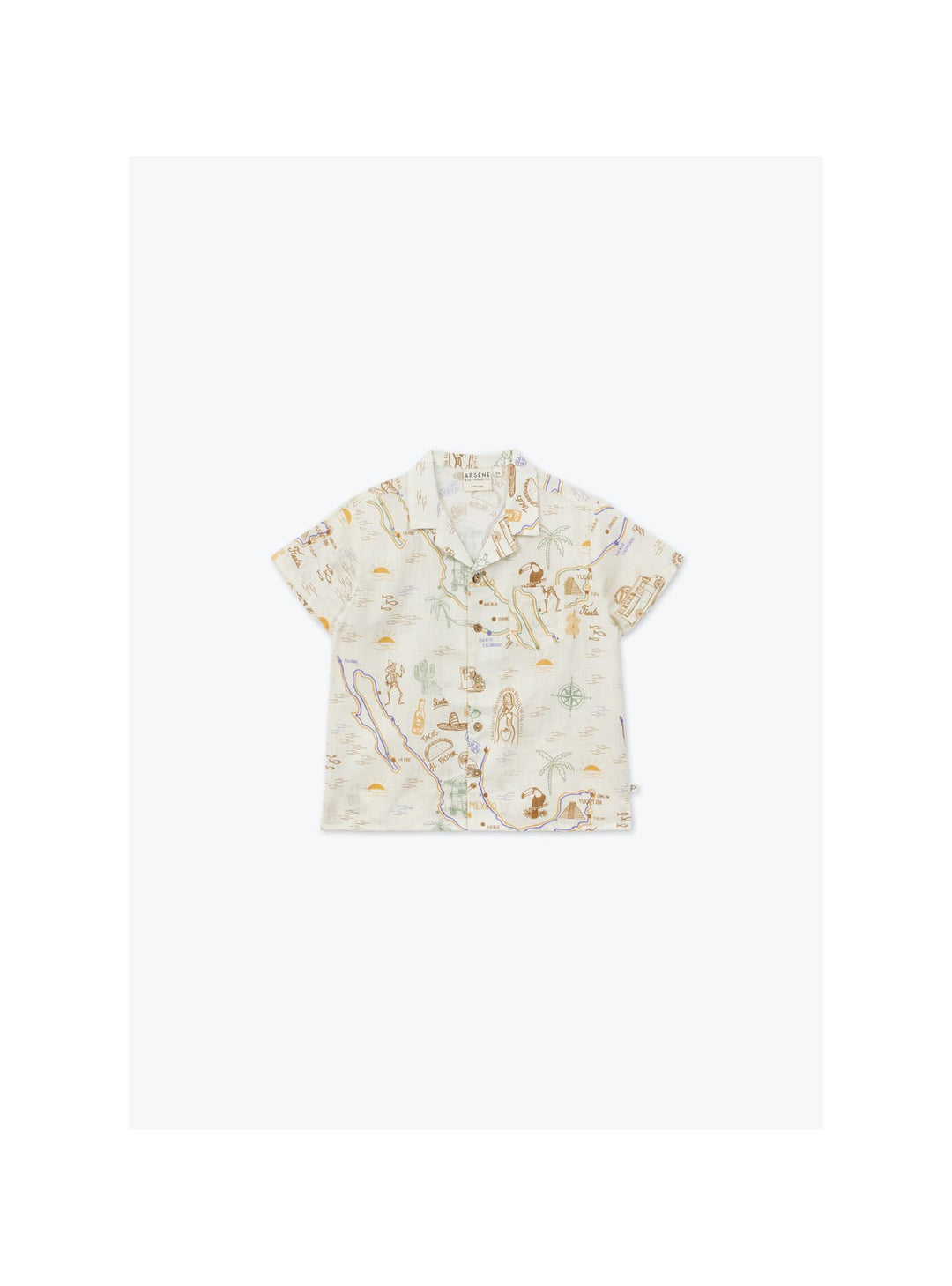 Organic cotton kids shirt with Mexico map print