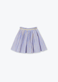 Girls organic cotton striped skirt with fluo accents in purple 