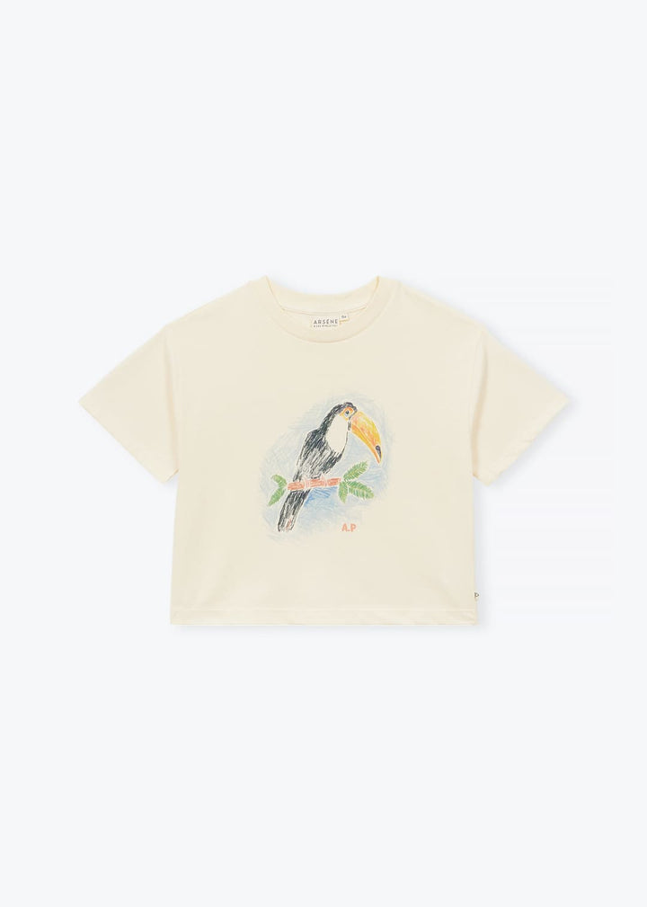 Organic cotton kids t-shirt with toucan illustration