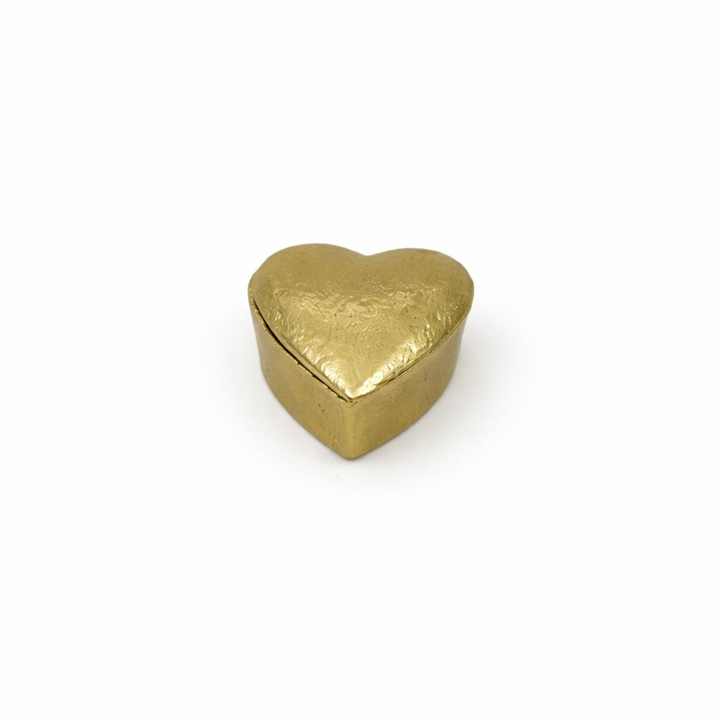 Brass heart trinket box for jewelry and keepsakes