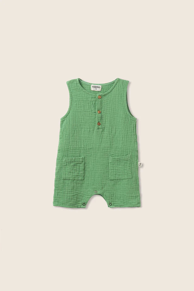 Baby boys Cotton Gauze jumpsuit| Soft Ruffle Waist Comfort