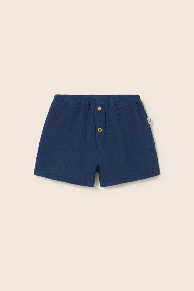 Baby cotton gauze shorts with elastic waistband in soft breathable fabric