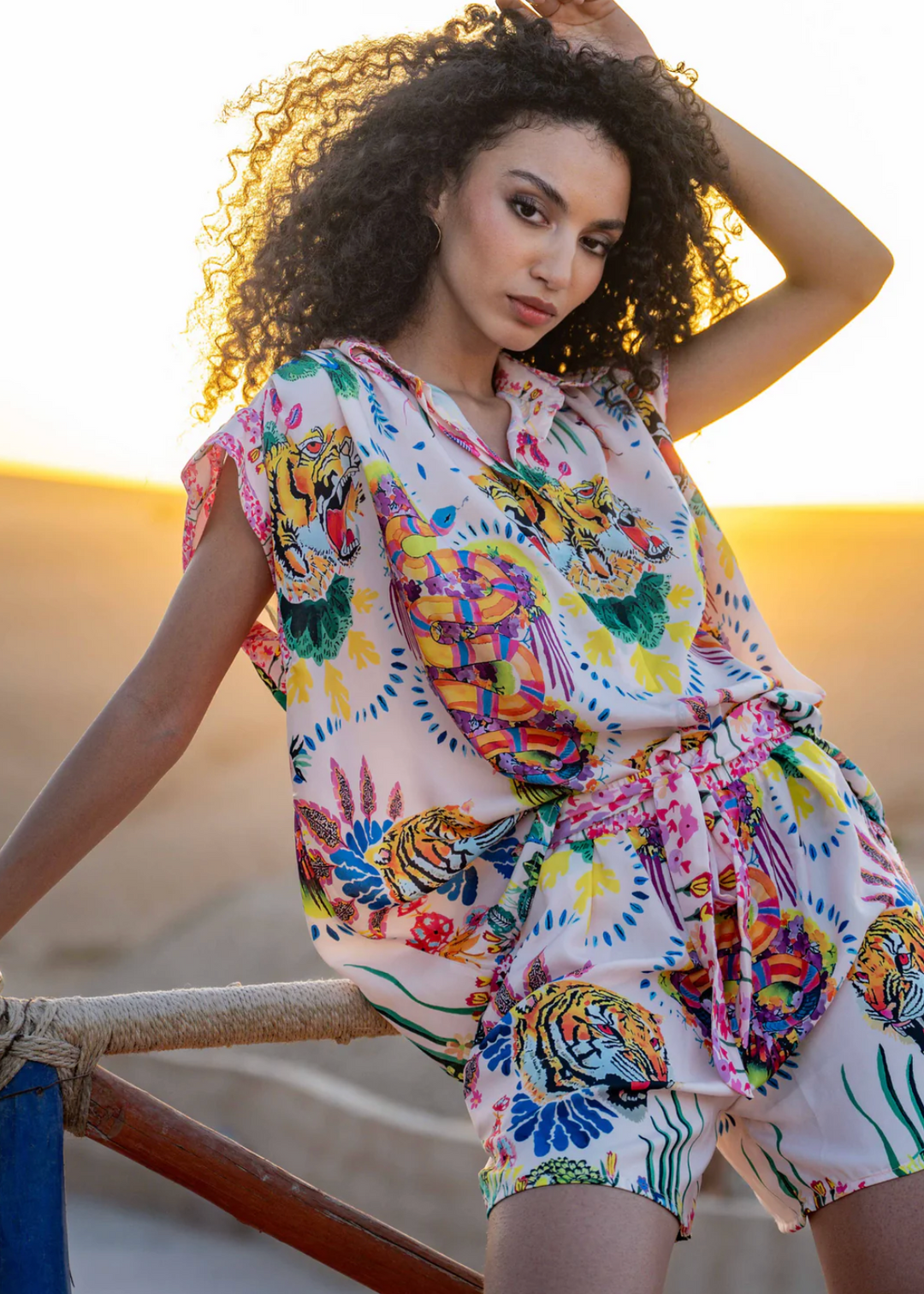sanille floral shirt and shorts set lightweight summer outfit
