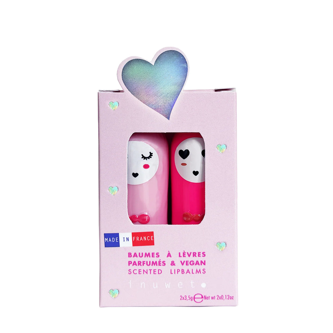 Bloom kids lip balm duo with strawberry and cherry scents by Birds’n Bees