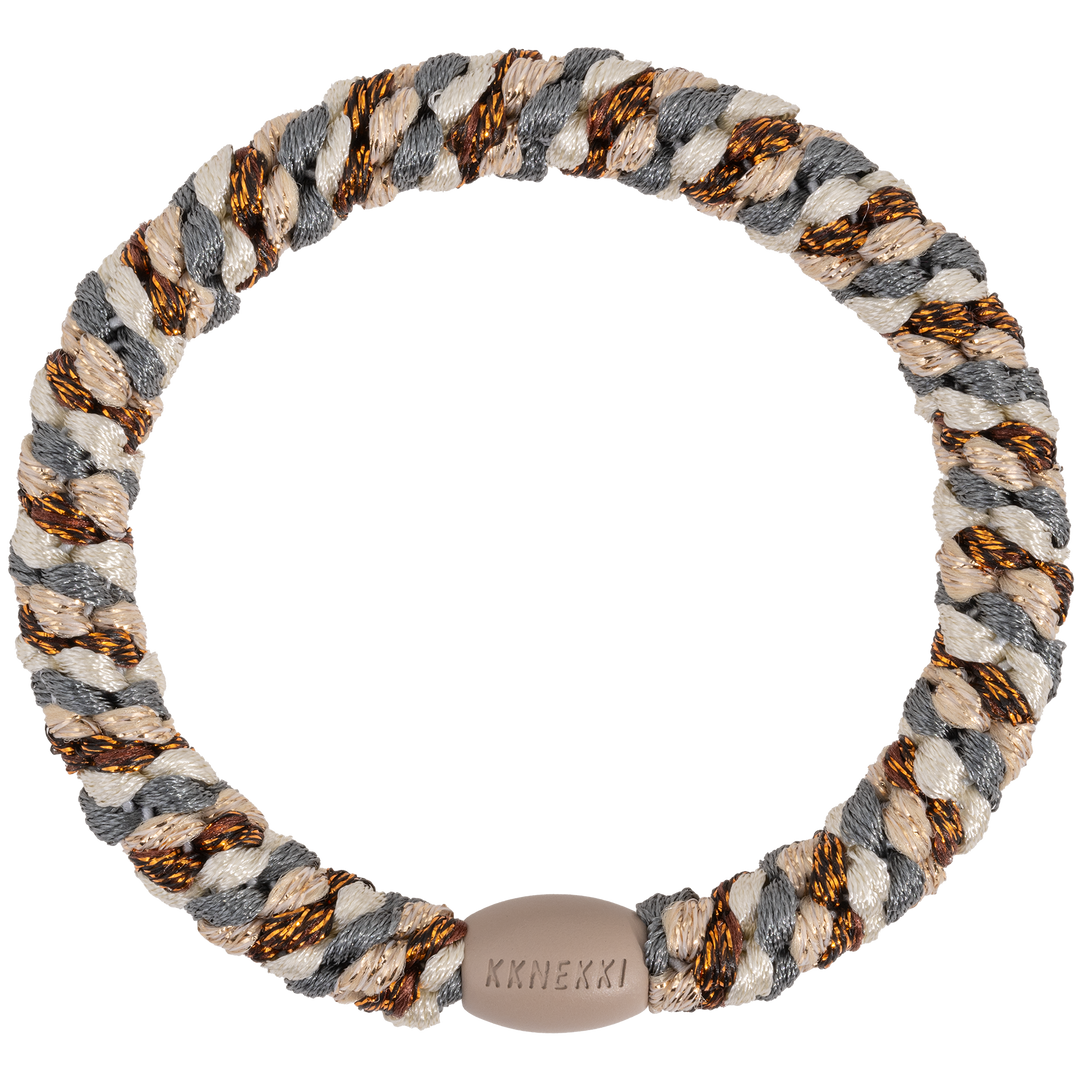 Hair Ties Mix Copper Grey Glitter - المرن