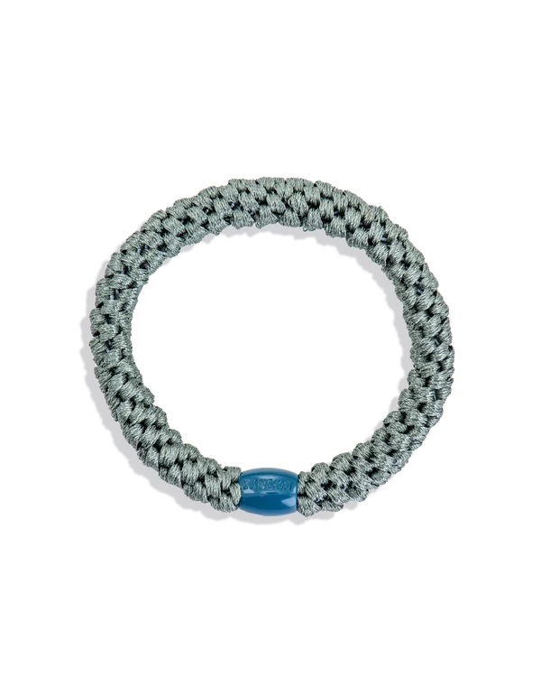 KKNEKKI sage woven hair tie for kids with recycled plastic bead