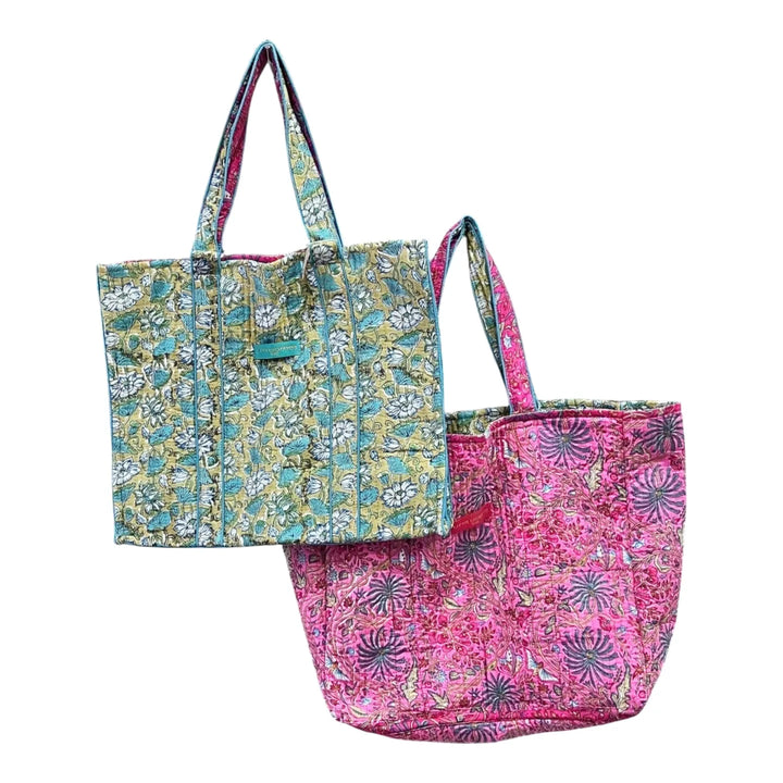 Cabas Reversible - Block Print شنطة