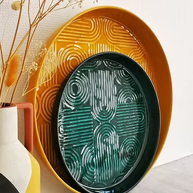 Round Metal Molitar Tray - صينية