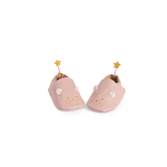 La Petite Ecole de Danse Leather Slippers - Pink Mouse - أحذية