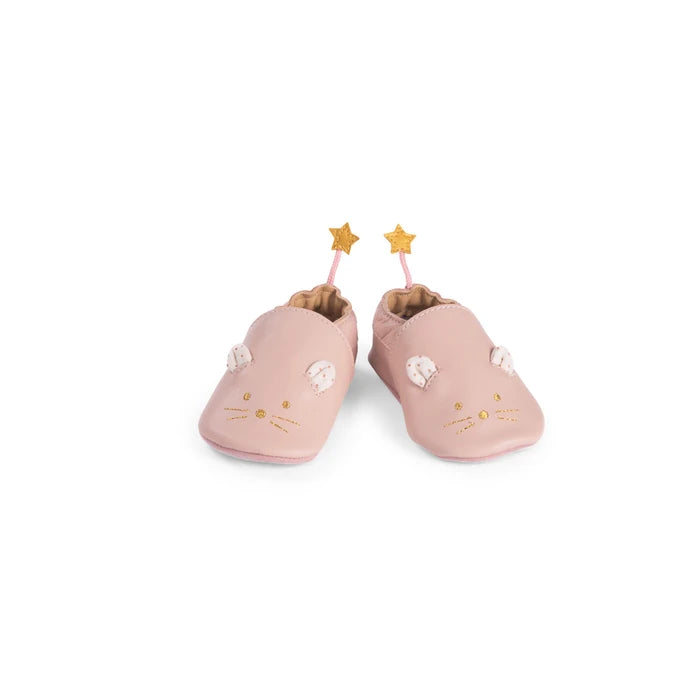La Petite Ecole de Danse Leather Slippers - Pink Mouse - أحذية