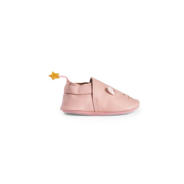 La Petite Ecole de Danse Leather Slippers - Pink Mouse - أحذية