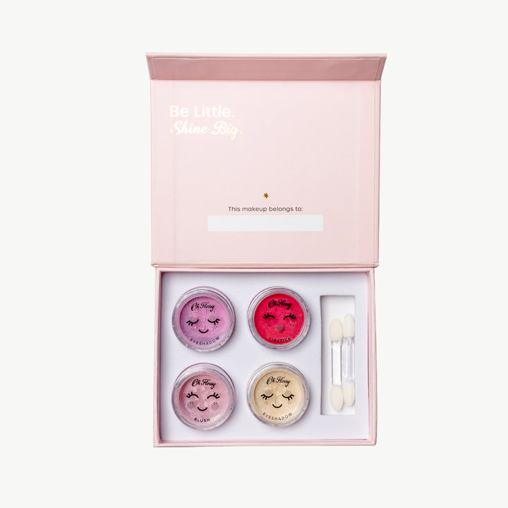 Kids mini makeup set with natural eyeshadow and blush