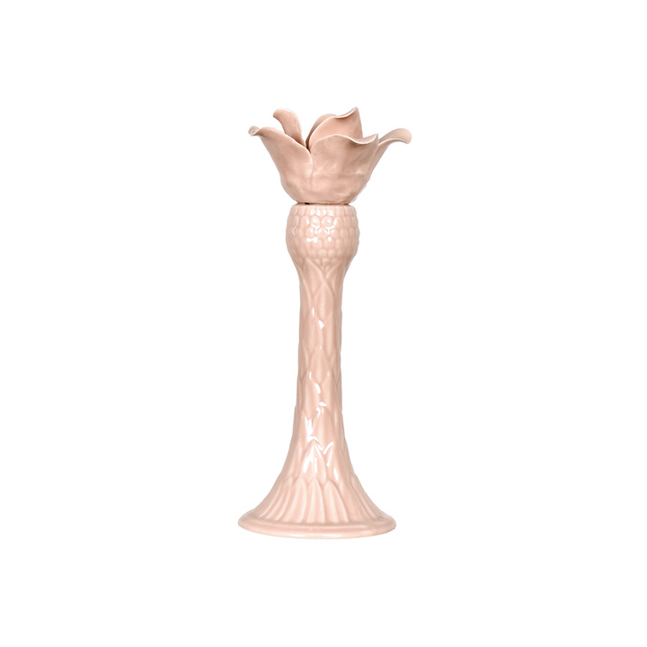 Ceramic Palm Tree Candle Holder - Pink - شمعدان