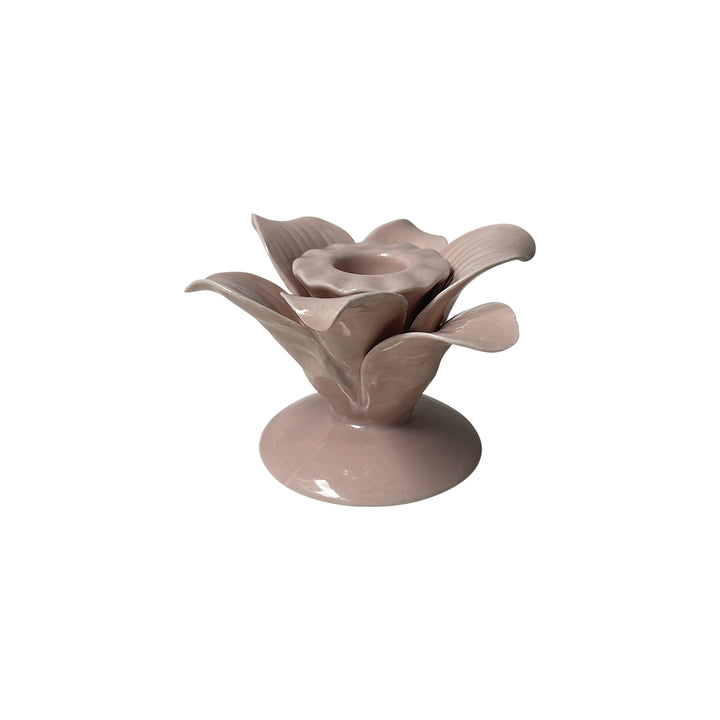 Ceramic Palm Tree Candle Holder - Pink - شمعدان