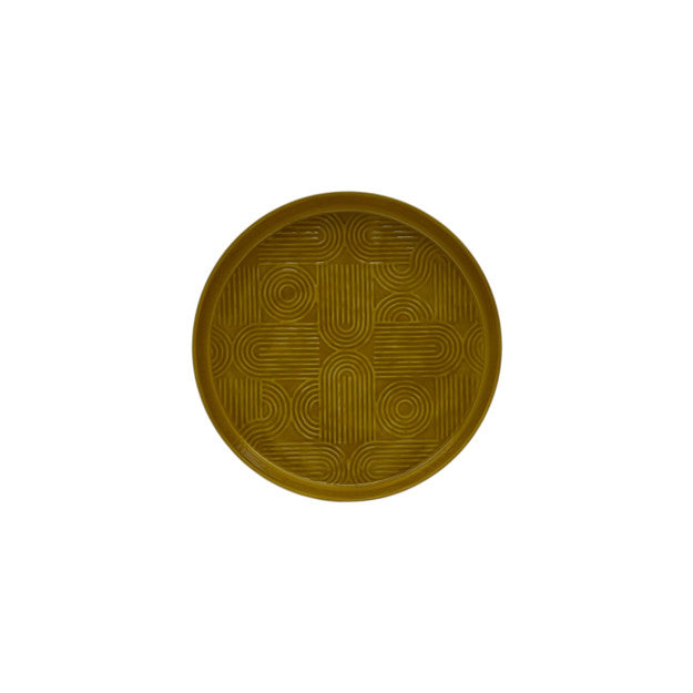 Round Metal Molitar Tray - صينية