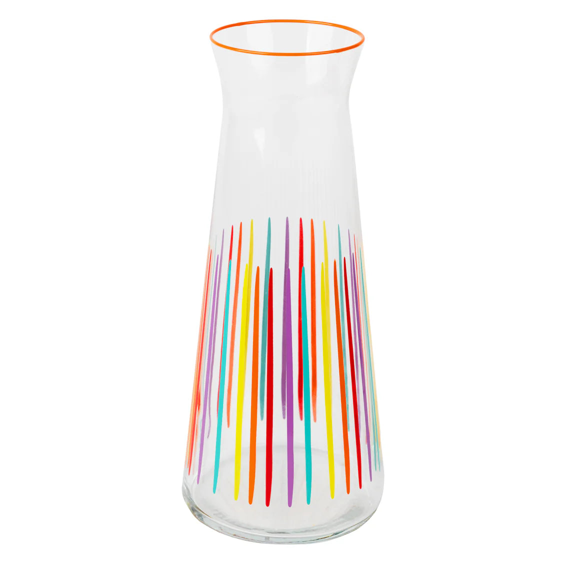 Bright Striped Glass Carafe – Colorful Tableware Style – birds-nbees