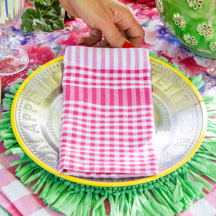 Gingham Tea Napkins- Bon Appétit  - صينية