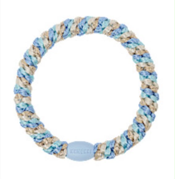 Hair Ties Mix Light Blue Gold - المرن