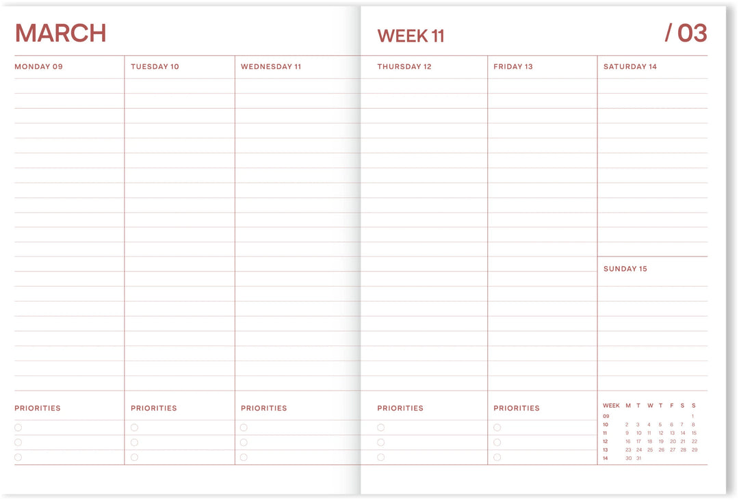 School Diary - Flowers Coral - القرطاسية