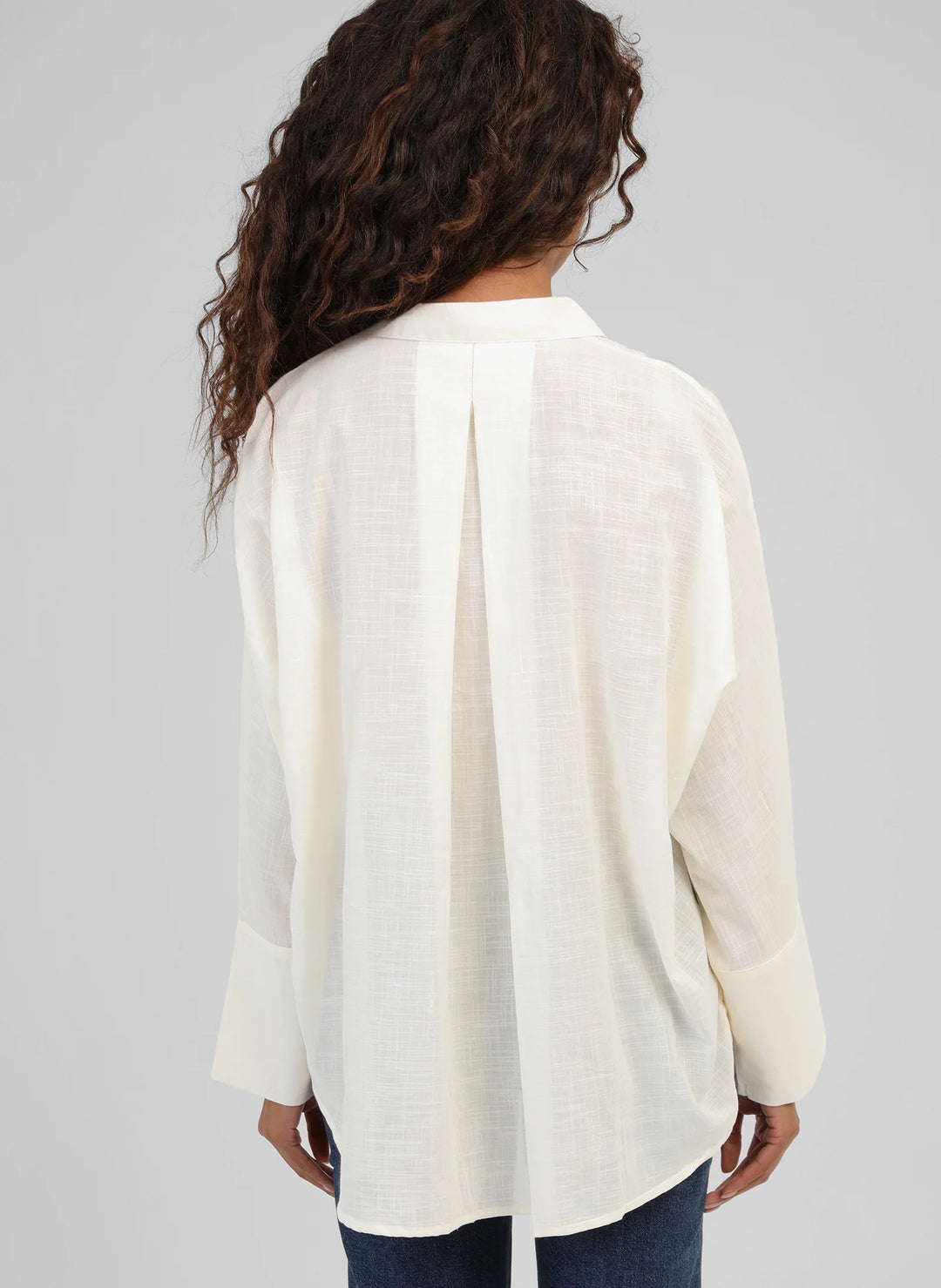 An’ge Shantyla ecru embroidered shirt with floral detailing and long sleeves