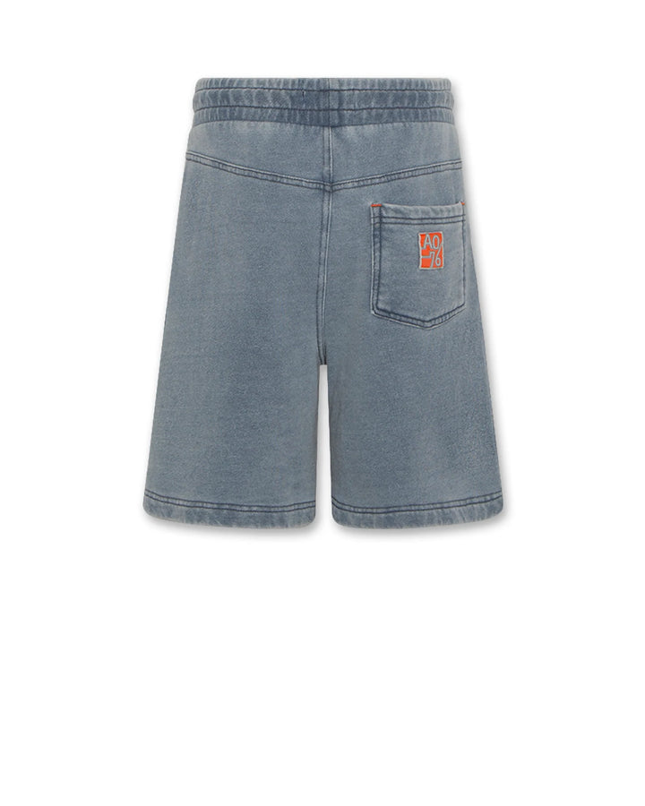 boys blue sweat shorts with drawstring waist
