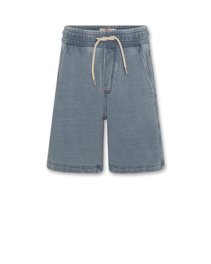 boys blue sweat shorts with drawstring waist

