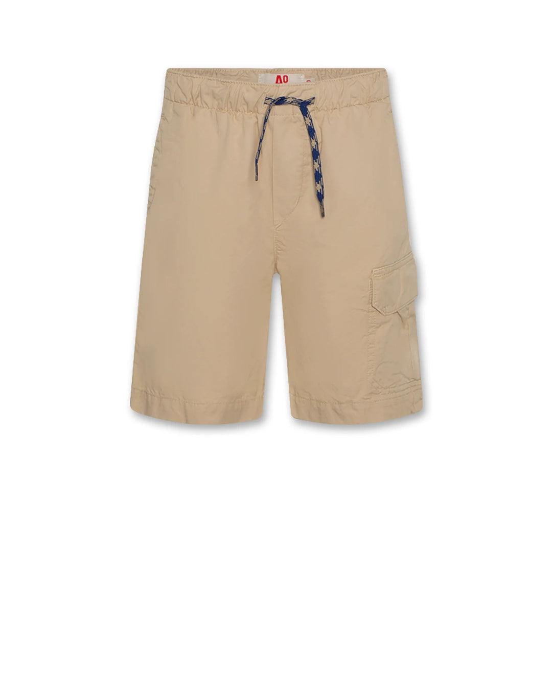 boys beige cargo shorts with drawstring waist
