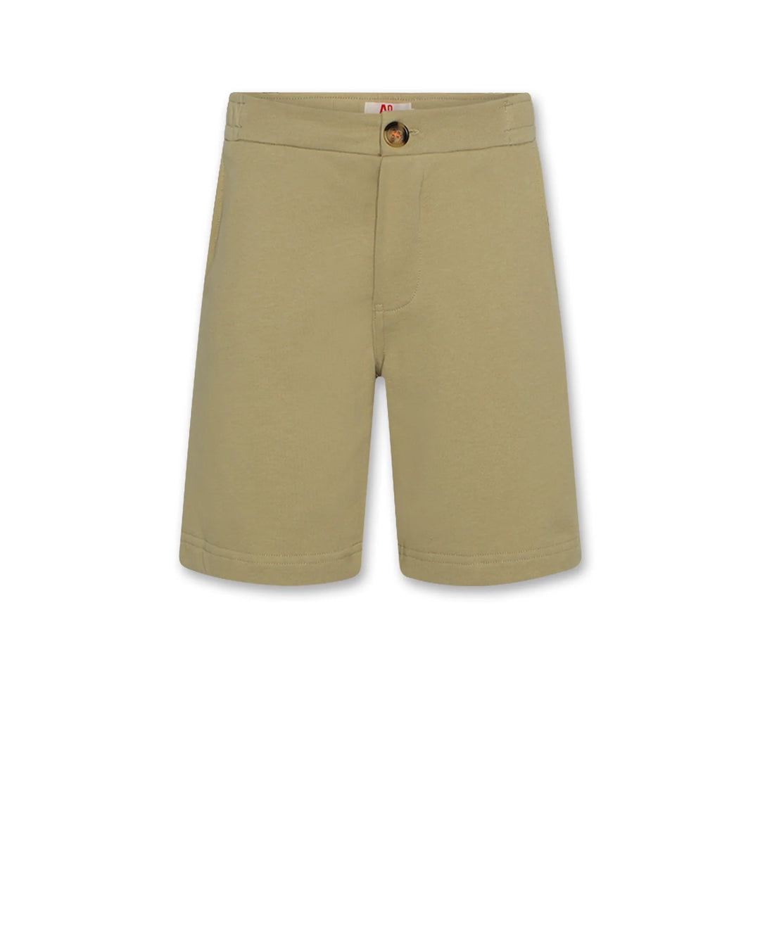 boys khaki green shorts with button closure

