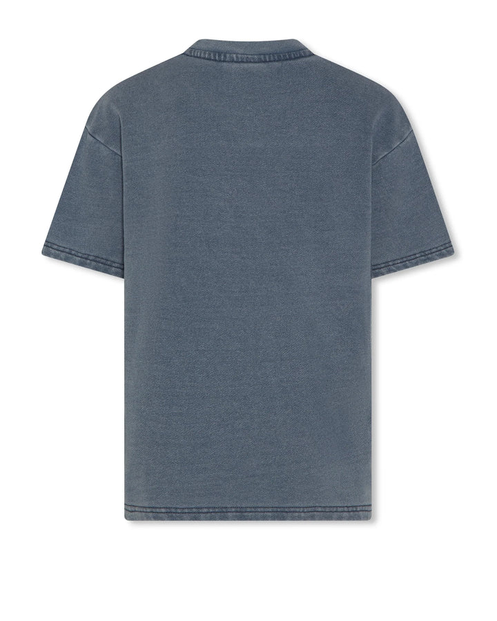 boys washed blue t-shirt with logo chest pocket

