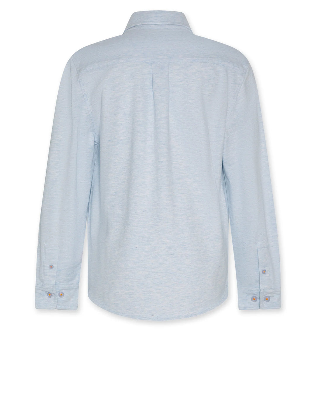 boys light blue long sleeve button down shirt with chest pocket

