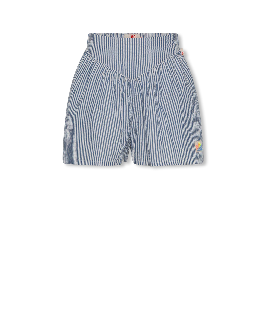 girls cobalt blue and white striped summer shorts
