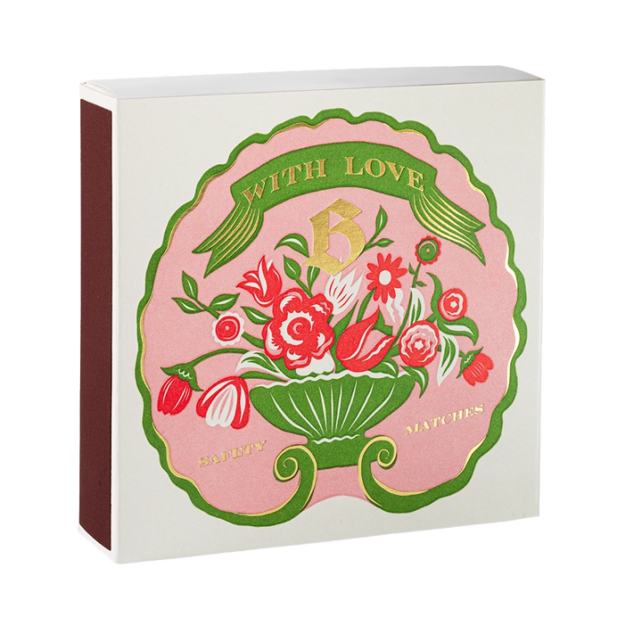 Archivist Gallery flower safety matches in decorative floral letterpress box