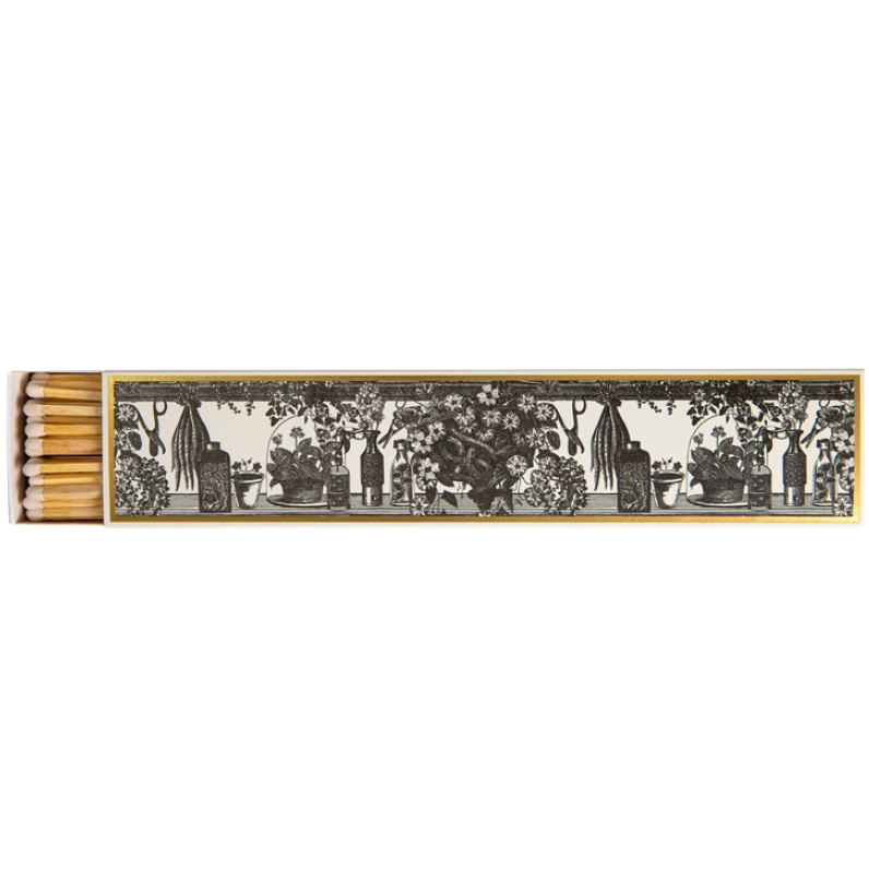Archivist Botanist long luxury matchbox with botanical floral illustration