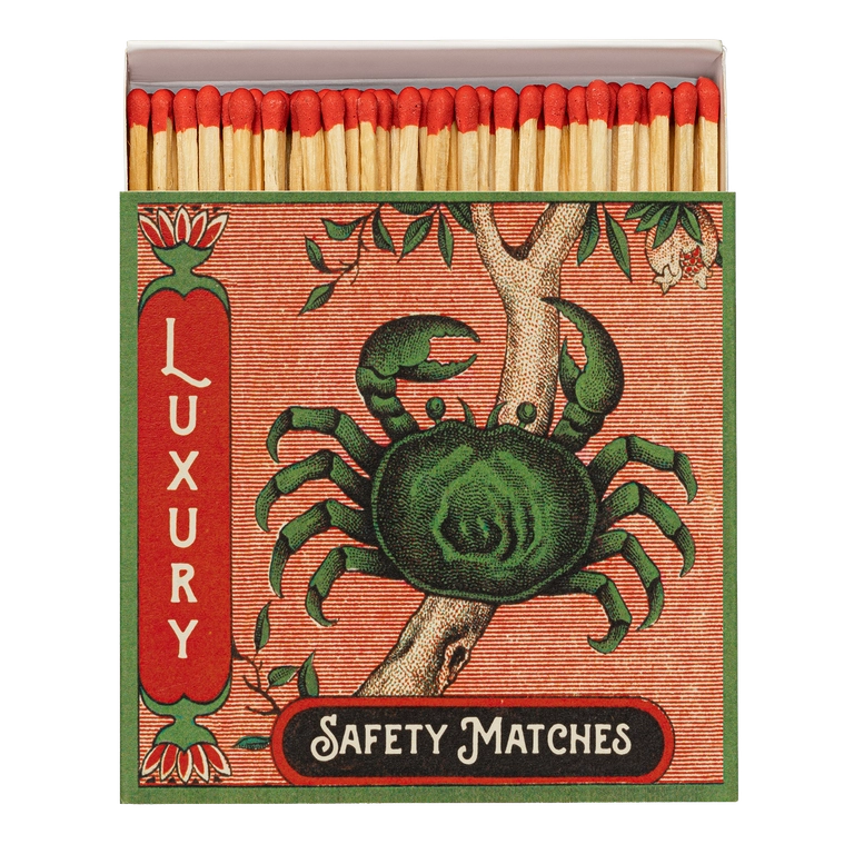 Archivist Gallery Crab Luxury safety matches with vintage crab illustration