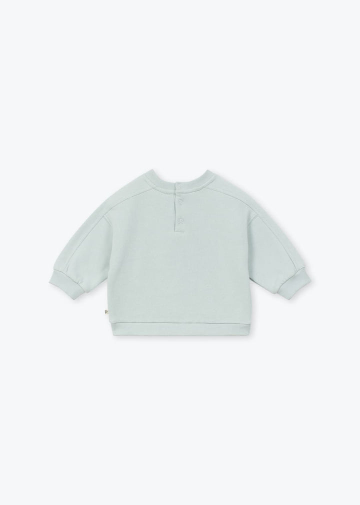 Arsène et les Pipelettes organic cotton Baby Dog sweatshirt in ice with embroidered dog motif
