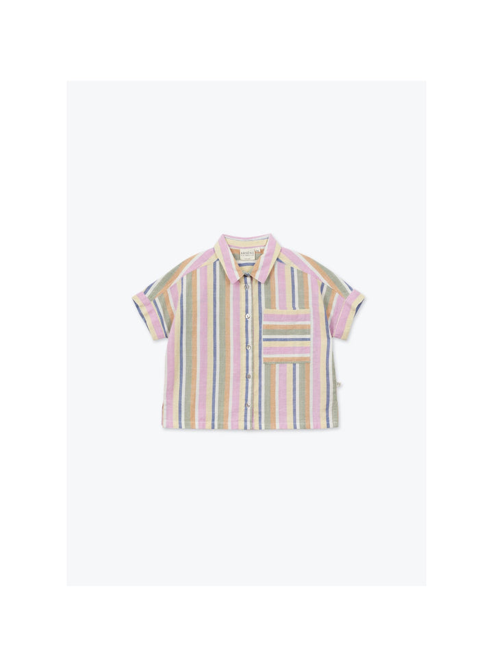 girls striped cotton shirt with bayadere pattern