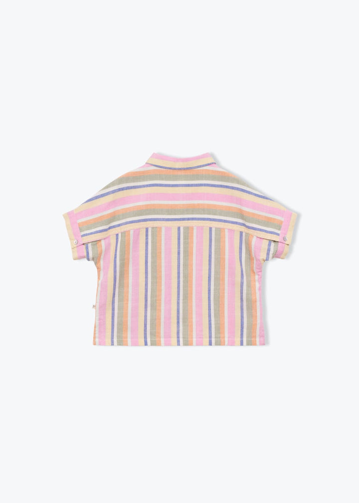 girls striped cotton shirt with bayadere pattern