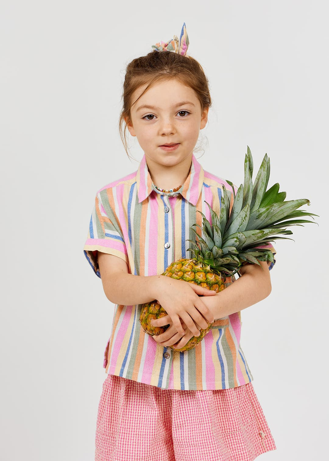 girls striped cotton shirt with bayadere pattern