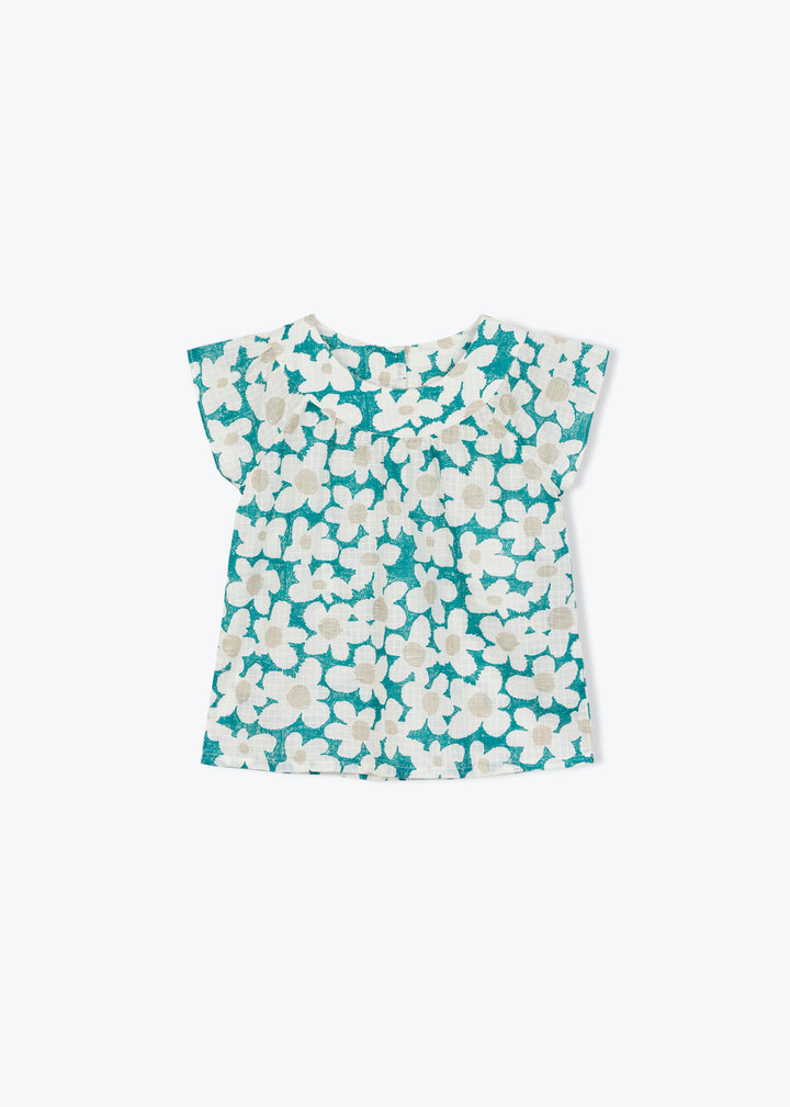 Blouse Girl Flowers Fatine Green - قميص