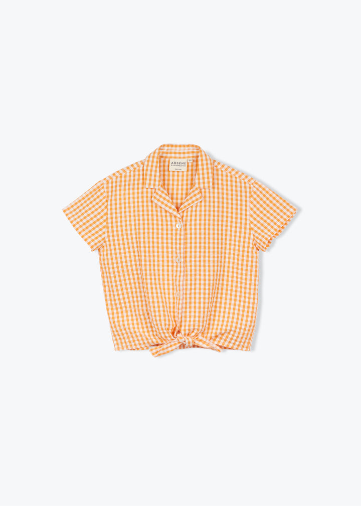 Blouse Girl Gingham Orange Finlea - قميص