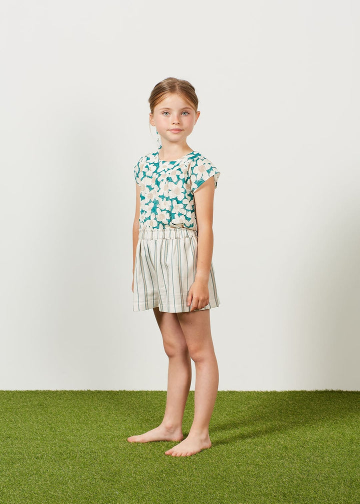 Blouse Girl Flowers Fatine Green - قميص