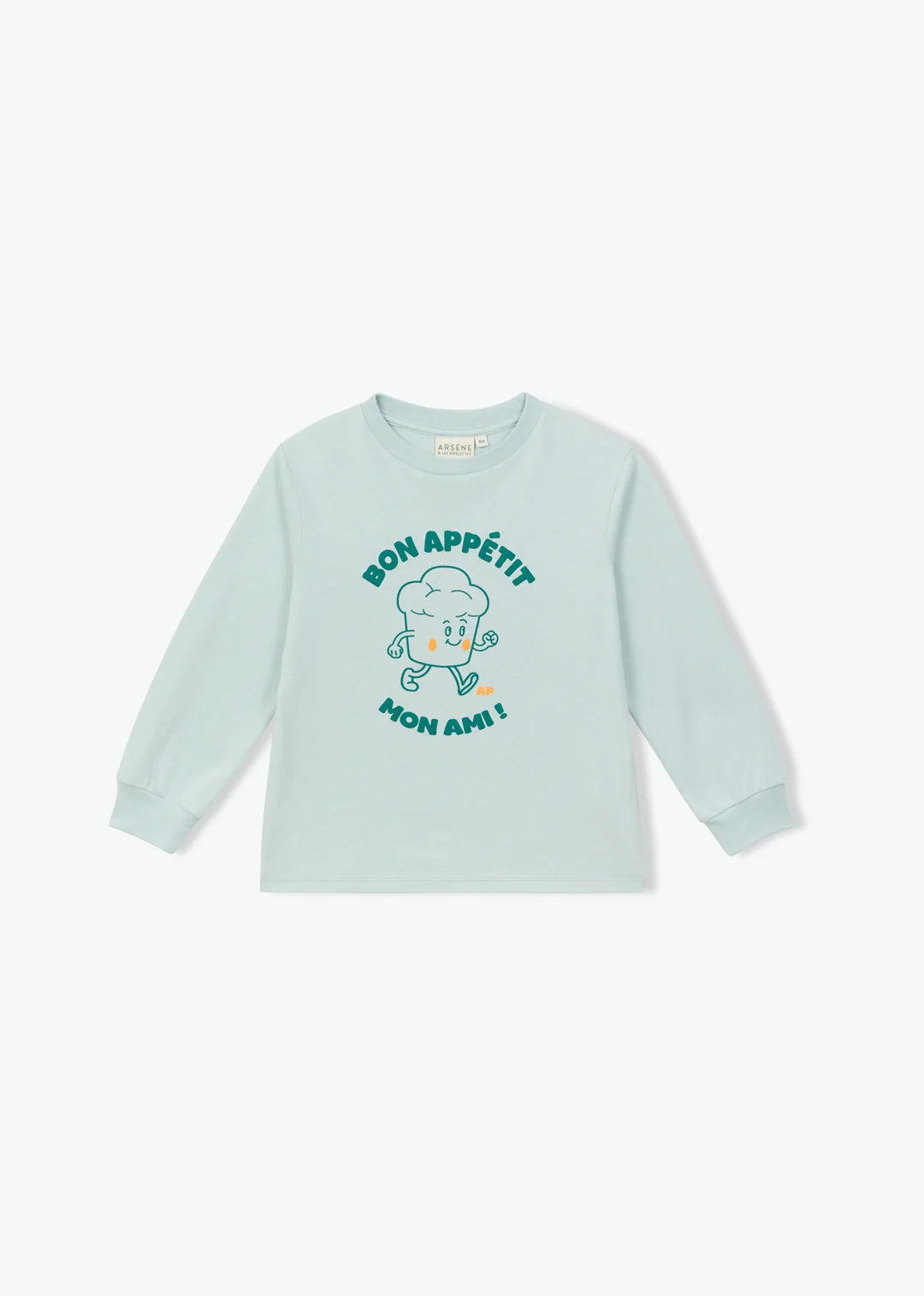 Long Sleeves t-shirt arsene et les pipelettes "Bon Appetit" ice blue boy.