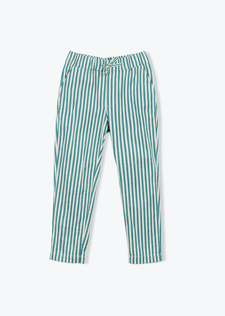 Trousers Boy Denim Stripe Green Florio - جيبة