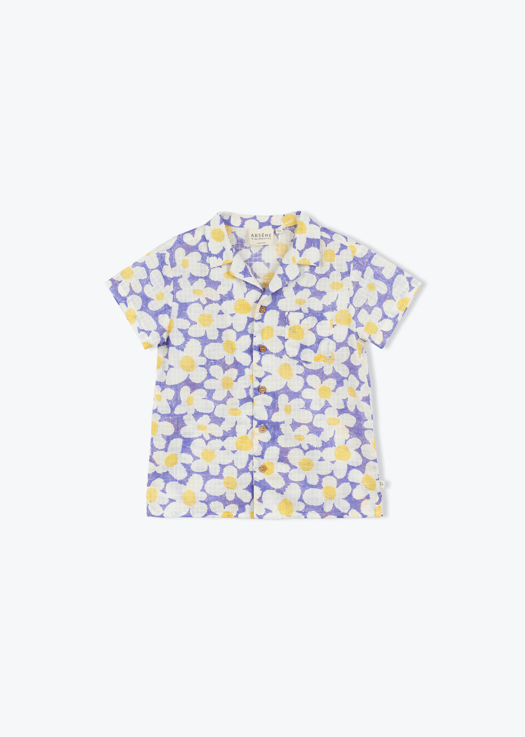 Shirt Boy Magnum Flowers Purple Fared - قميص