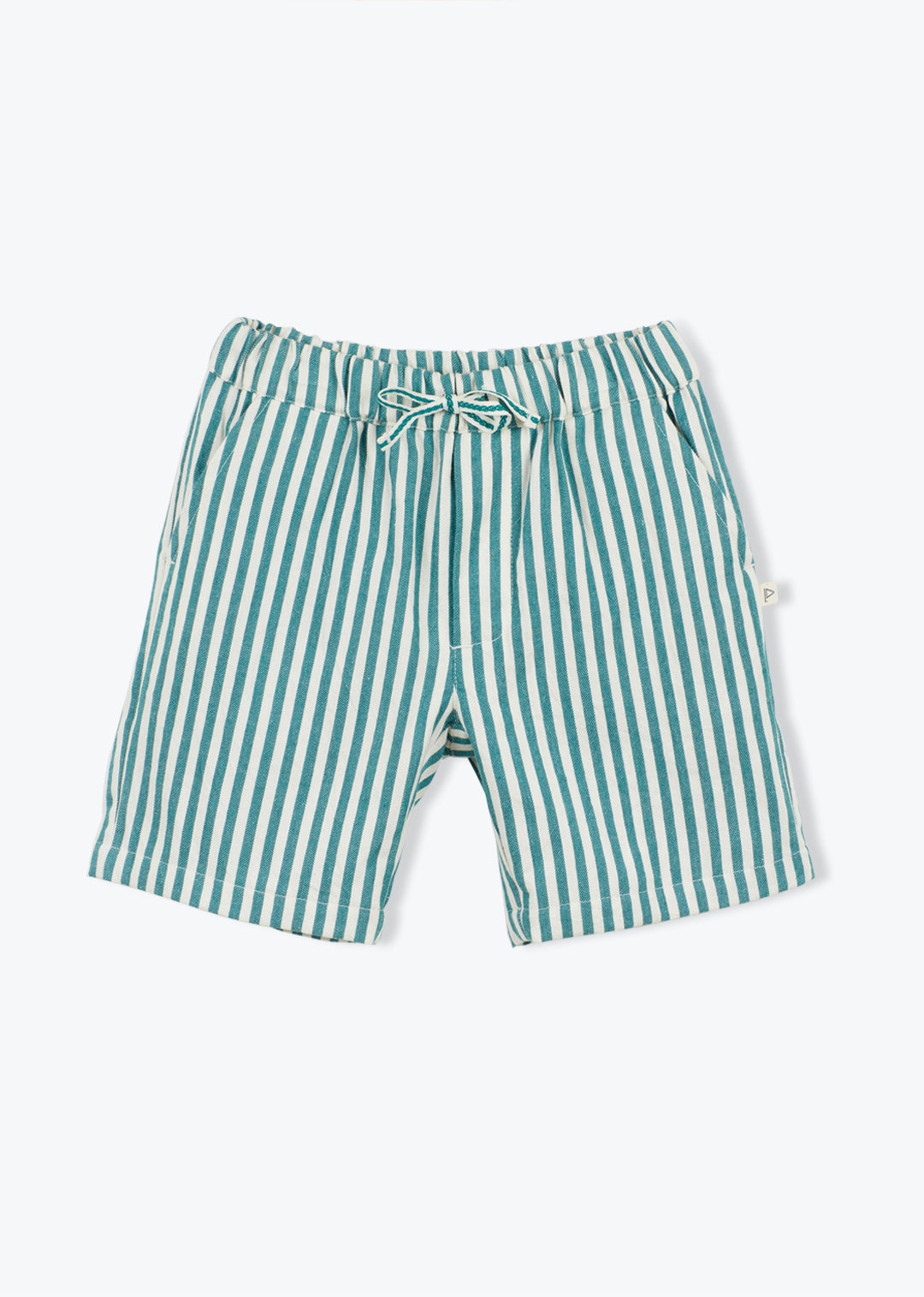 Shorts Boy Denim Stripe Green Franck - قميص